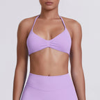 Sexy Neck Strap Bra for Woman Summer Breathable Backless Yoga Bra Women Fitness Solid Color Yoga Sports Bra Workout Top - Matrix-studios.com