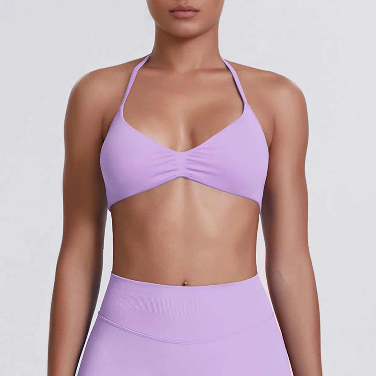 Sexy Neck Strap Bra for Woman Summer Breathable Backless Yoga Bra Women Fitness Solid Color Yoga Sports Bra Workout Top - Matrix-studios.com