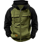 Autumn Winter Hoodies Men Zipper Patchwork Warm Fleece Sweatshirts Multi Pockets Male Fashion Hooded Jacket Thick Outdoor Hoodie - Matrix Studios