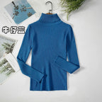 2026 Simple Women Turtleneck Sweater Winter Fashion Pullover Elastic Knit Ladies Jumper Casual Solid Black Female Basic Tops - Matrix Studios