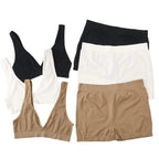 Women Seamless Bra And Panties Set Female Sport V-neck Unlined Bra High Rise Shorts Stretchy Underwear Sexy Lingerie Set - Matrix-studios.com
