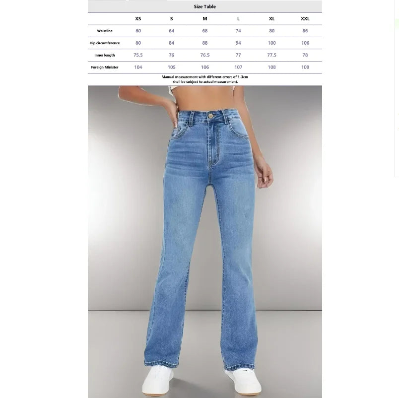 New women's hot jeans slimming European and American style casual versatile high waist washed Denim trousers for women - Matrix-studios.com