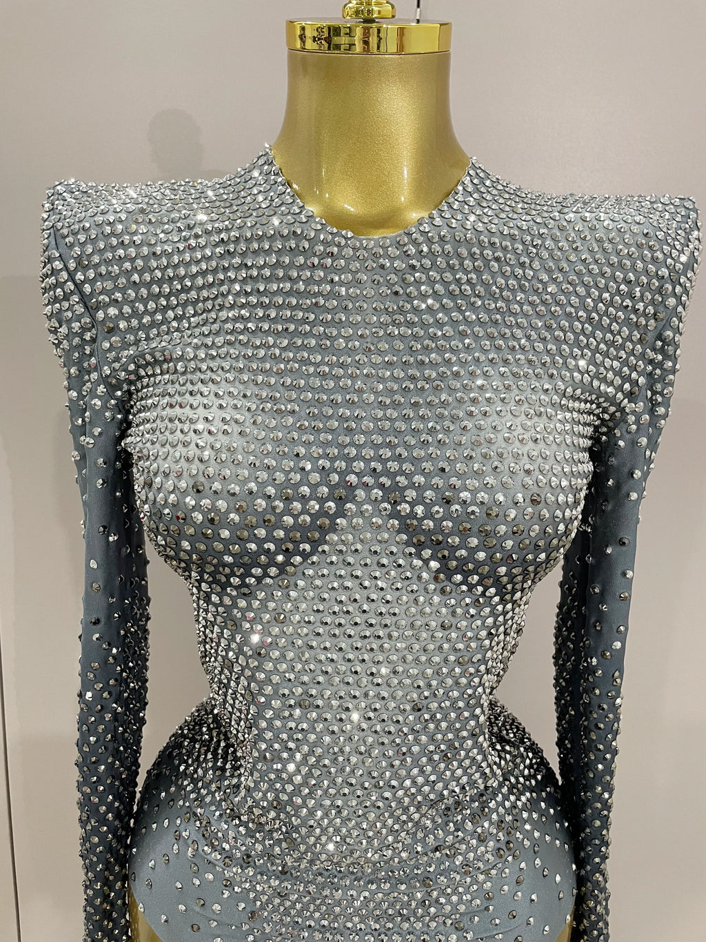 Sparkle Silver Rhinestones Long Sleeve Stretch Bodysuits 2025 New Women Evening Luxury Birthday Party Sexy Nightclub Stage Costu - Matrix Studios