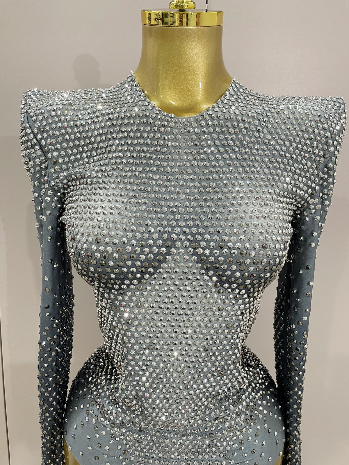 Sparkle Silver Rhinestones Long Sleeve Stretch Bodysuits 2025 New Women Evening Luxury Birthday Party Sexy Nightclub Stage Costu - Matrix Studios
