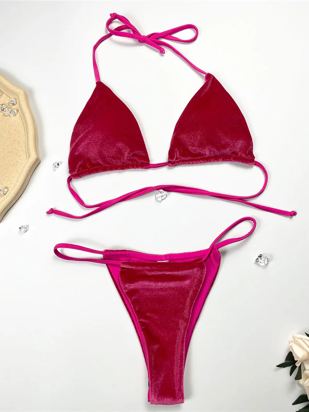 12 Colors Halter High Leg Cut Padded Bikini Women Swimwear Female Swimsuit Two-Pieces Bikini Set Bather Bathing Suit Swim K5974 - Matrix-studios.com