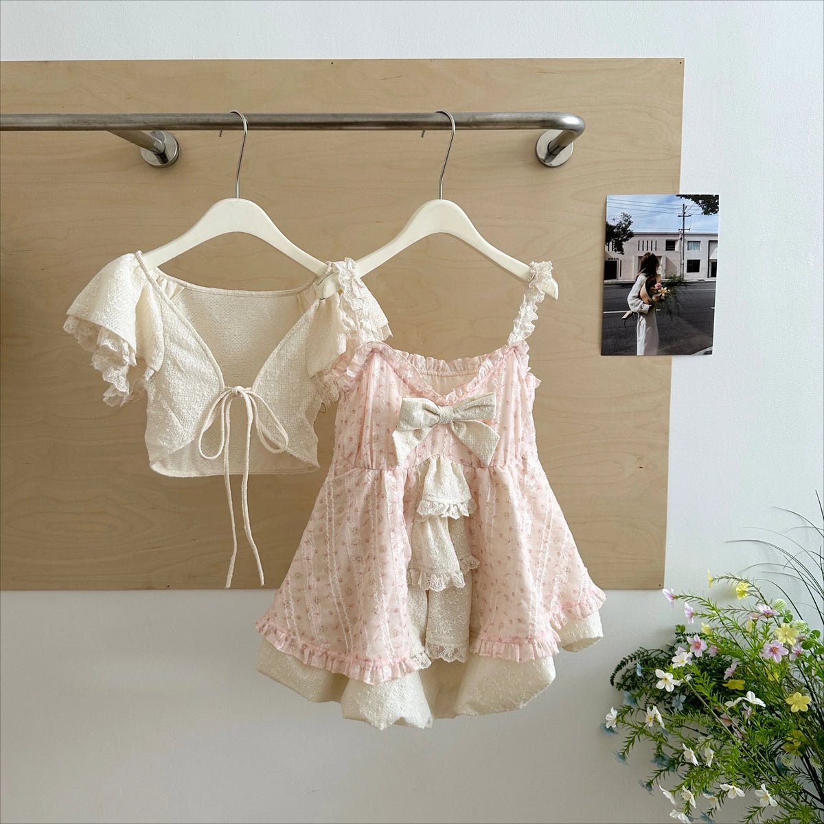 Spring Y2K Princess Outfits Women 2 Piece Sets Sweet Kawaii Bow Tops + Lace Pleated Skirt Female Retro Chic Preppy Style Clothes - Matrix-studios.com
