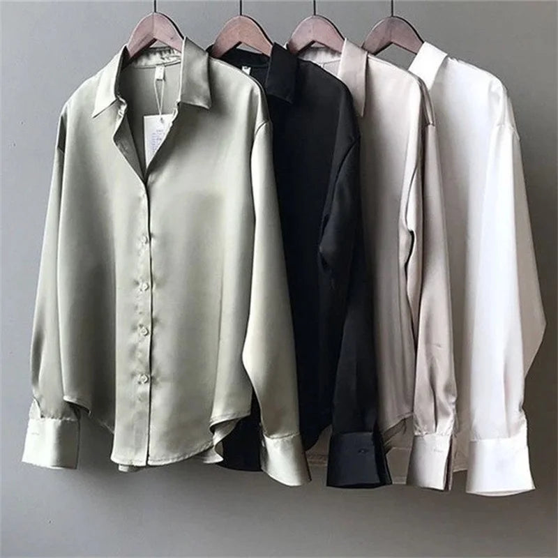 Woman Spring Autumn Style Blouses Shirts Lady Casual Long Sleeve Turn-down Collar Blusas Tops DF4849 - Matrix-studios.com