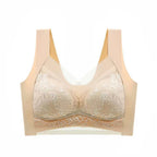 1pcs Women Lace Plus Size Bra Basic Anti Sagging Thin Vest With Padded Female Brassier Lady Ice Silk Seamless Comfort Breath Bra - Matrix Studios