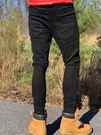 Slim-fit Men's Washed Jeans Casual Straight Leg Trousers for Men Dark Blue Jeans - Matrix Studios