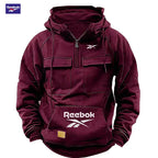 2026 Reebok Logo Multi-Pocket Design Hoodie - The Top Choice for Fashionable Autumn and Winter, a Semi-Zippered Hooded Comforta - Matrix Studios