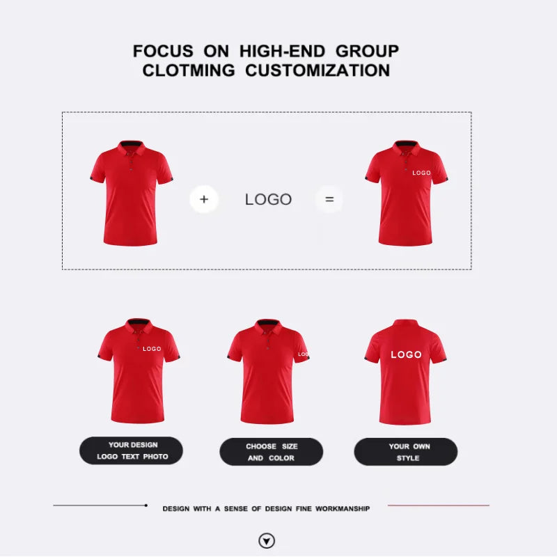 2023 Quick-drying Sports Polo Shirt Custom Design Company Brand Logo/Print Embroidery Breathable Lapel Short Sleeve Tops S-4XL - Matrix-studios.com