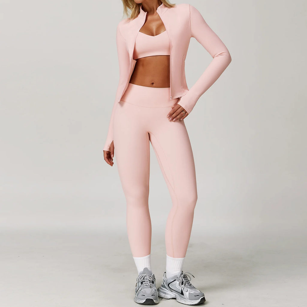 2/3PCS Yoga Suit Sports Set Gym Set Women Tracksuit Running Workout Clothes Long Sleeve Sports Bra Athletic Wear Yoga Clothing - Matrix-studios.com