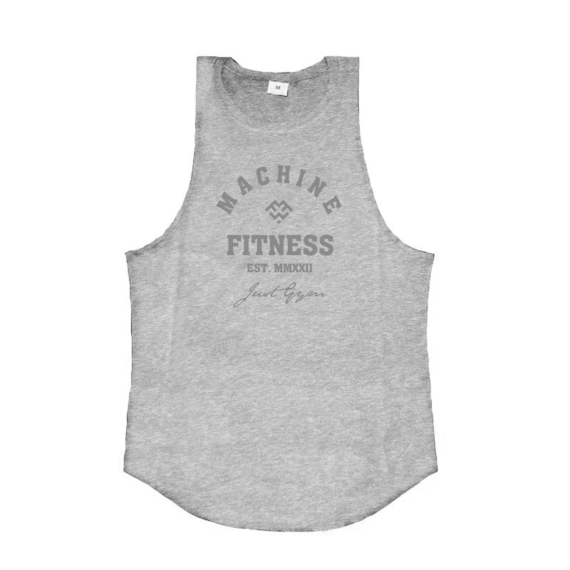 MACHINE FITNESS JUST GYM Bodybuilding Tank Top Mens Workout Vest Cotton Sleeveless shirt Jogger clothing Muscle Stringer Singlet - Matrix Studios