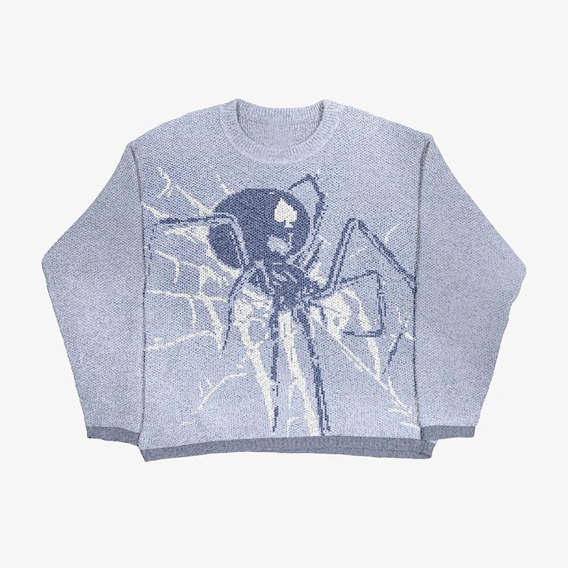 New Hip Hop Streetwear Knitted Sweater men Gothic portrait Print Pullover autumn Harajuku Cotton sweater women Oversized Sweater - Matrix Studios