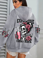 Expensive Talks Back Funny Printing Womens Hoodie Loose Multicolor Pullovers Fleece Autumn Sportswear Casual Pocket Hoody - Matrix Studios