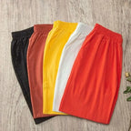 Women Summer Casual Loose Harem Elastic Waist Cotton Linen Pants Ninth Trousers - Matrix-studios.com