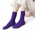 1/3/5 Pairs Women's Ribbed Crew Socks Soft Stretchy Solid Color Slouch Mid-Calf Sock High Quality Elastic Casual Fashion Sox - Matrix Studios