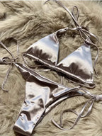 Halter Brazilian Metallic Satin Bikini Women Swimwear Female Swimsuit Two-pieces Bikini Set High Cut Bathing Suit Swim Beachwear - Matrix-studios.com