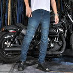 Men's Motorcycle Riding Jeans Pants, Anti-Skid Abrasion Resistant All-Weather Classic Fit Race-Ready Biker Gear - Matrix Studios