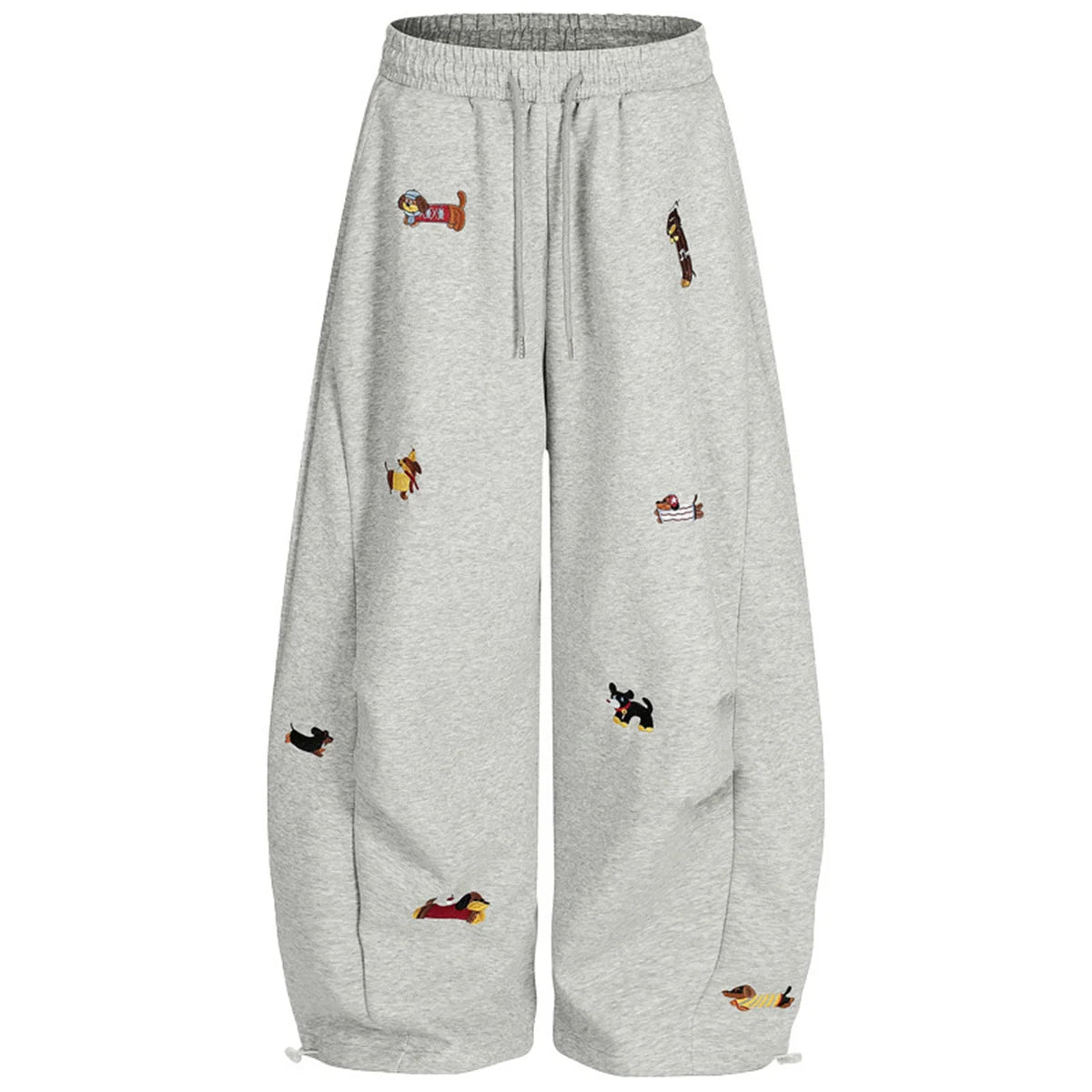 Embroidery Sausage Dog Sweatpants Loose Casual Joggers Wide Leg Couple Streetwear Fun Fashion Comfortable Pants Baggy Sweatpants - Matrix-studios.com