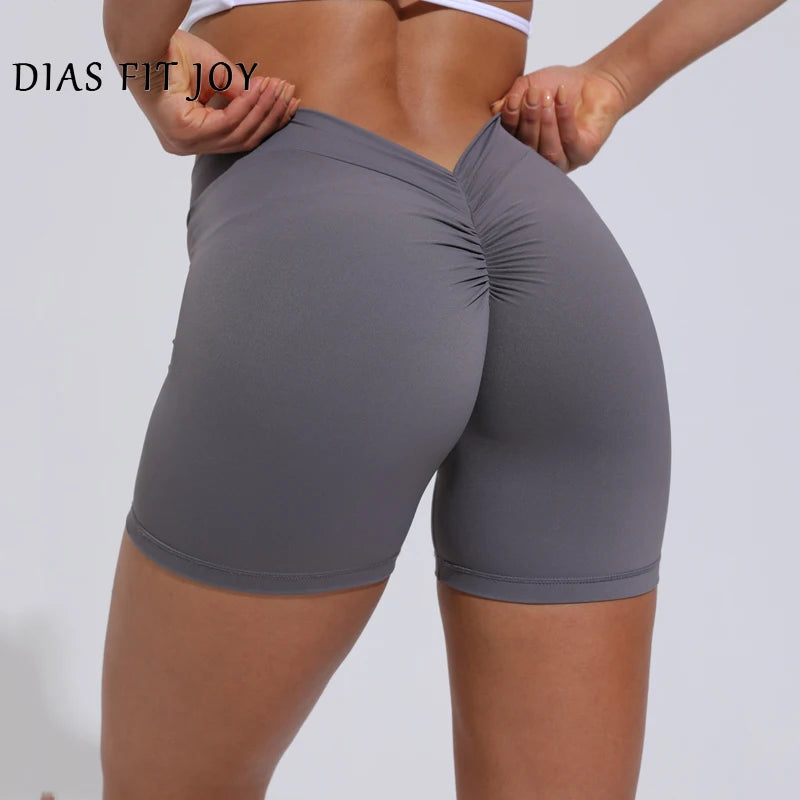 DIAS FIT JOY V-Back Shorts High Waisted Hip Lifting Yoga Shorts Women's Nylon Tight Fitting Shorts Training Sports Fitness Pants - Matrix Studios