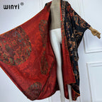 WINYI High Quality Double-Sided Print Open Abaya Dubai Luxury Coat Beach Wear Cover Up Elegant Muslim Cardigan Kimono Maxi Dress - Matrix Studios