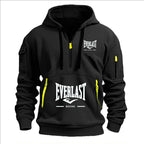 Fashion autumn and winter men's brand clothing multi-zipper design printed hoodie casual sweatshirt loose hooded jumper - Matrix Studios