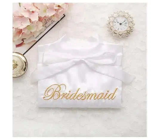 Bride Bridesmaid Wedding Robe Embroidery Kimono Bathrobe Gown Nightgown Casual Satin Short Women Sexy Nightwear Sleepwear - Matrix-studios.com
