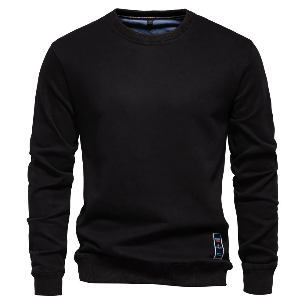 AIOPESON Cotton-blend Mens Crew Neck Solid Color Sweatshirts Pullover Casual Sport Sweatshirt for Men - Matrix Studios