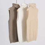 Women 100% Merino Wool Sleeveless Pullovers Turtleneck Sweater Waistcoat Wool Knitwear Spring Autumn Winter Fashion Vest Tops - Matrix Studios