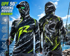 Men's Hooded Fishing Shirt UPF Sun Protection Breathable Long Sleeve Quick Dry Outdoor Angling Jersey With Face Cover - Matrix Studios