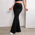 Women Solid Slim Fishtail Skirt Spring Summer New In Elegant Fashion High Waist Fold Skirts Lady Causal Street Short Dress Sexy - Matrix-studios.com