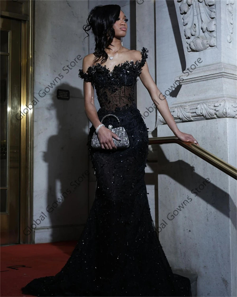 Bespoke Black Prom Dresses 2025 Luxury South African Matric Dance Crystal Party Dress Long Mermaid Evening Gowns Customized - Matrix Studios