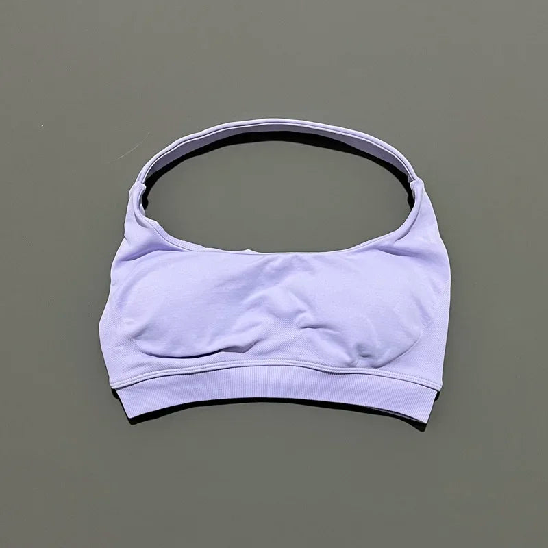 Women Sports Bra Seamless Halter Yoga Clothes Removable Cups Women Workout Clothing Gym Backless Bra Running Workout Tops - Matrix Studios