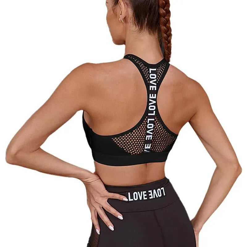 Women Sport Bra Fitness Letters Yoga Bra Cup Running Yoga Gym Fitness Crop Top Women Push Up Bralette Sports Bras - Matrix Studios
