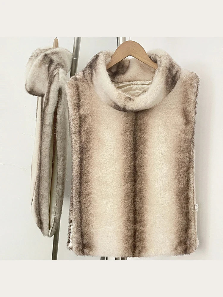 Mumaroho 2026 Winter Spring Women Faux Fur Sable Vest Crop Top Solid  Turtleneck Eco Mink Faux Fur Tank Tops Pullover Jacket - Matrix Studios