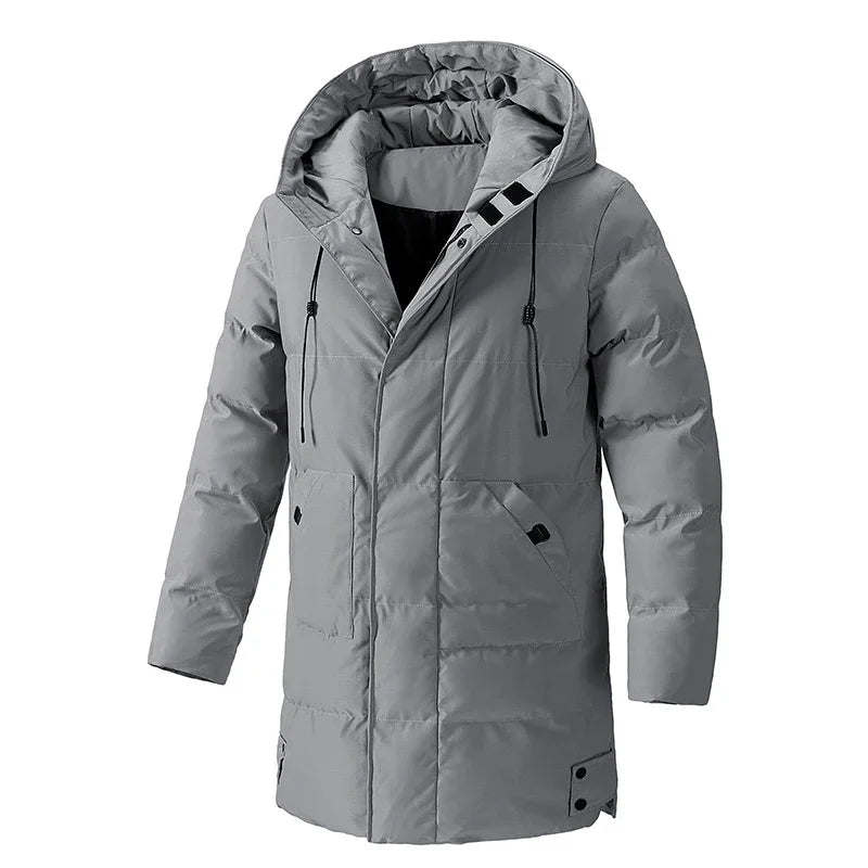 Winter Men's Warm Padded Jackets Fashion Men Mid-Long Cotton Down Parkas Men Thermal Windbreaker Hooded Coats Plus Size 7XL 8XL - Matrix Studios