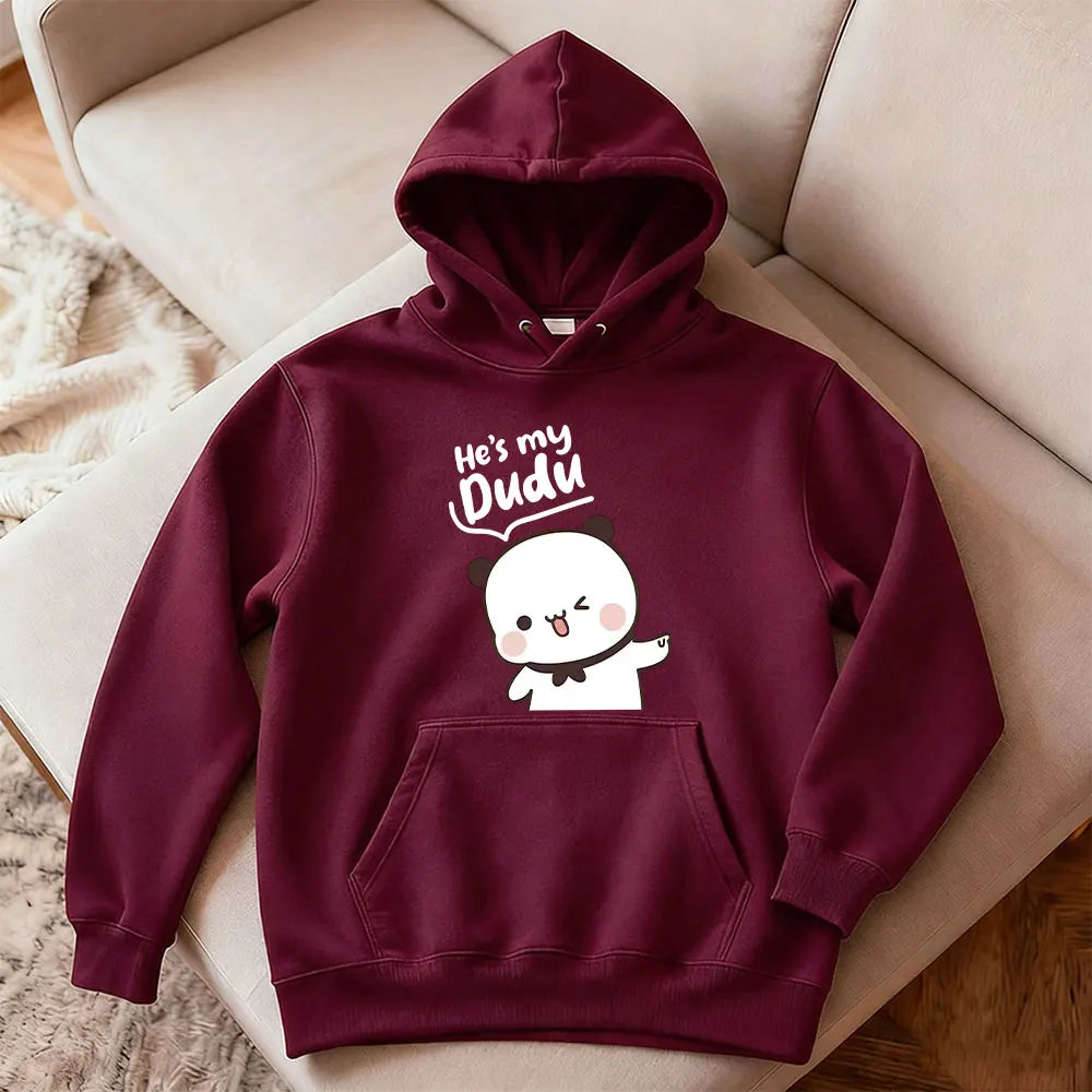 Bubu Dudu Bear Couple Hoodies Matching His and Hers Outfit Casual Cute Couple Outfits Fall Winter Men Women Daily Life Apparel - Matrix Studios