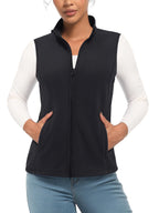 TACVASEN Fleese Sleeveless Vests Womens Fall Winter Thermal Hiking Golf Waistcoats Soft Casual Outerwear Zip Jackets 4 Pockets - Matrix Studios