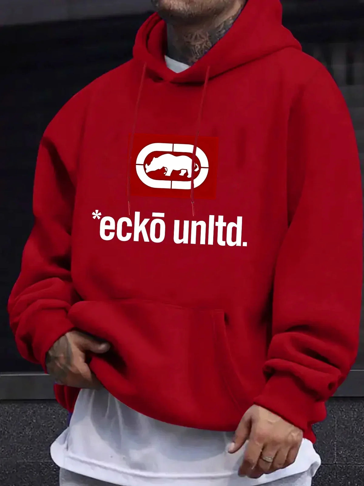 Men's Hoodie with Graphic "Ecko Unlimited" - Casual Sweater Long Sleeves Regular Fit Autumn/Winter Casual Hoodie - Matrix Studios
