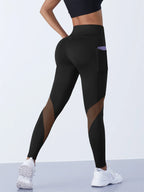 Women's Mesh Splicing Yoga Pants Shaping Leggings High Waist Tummy Control Lift Hips Running Workout Activewear Pants For Female - Matrix-studios.com