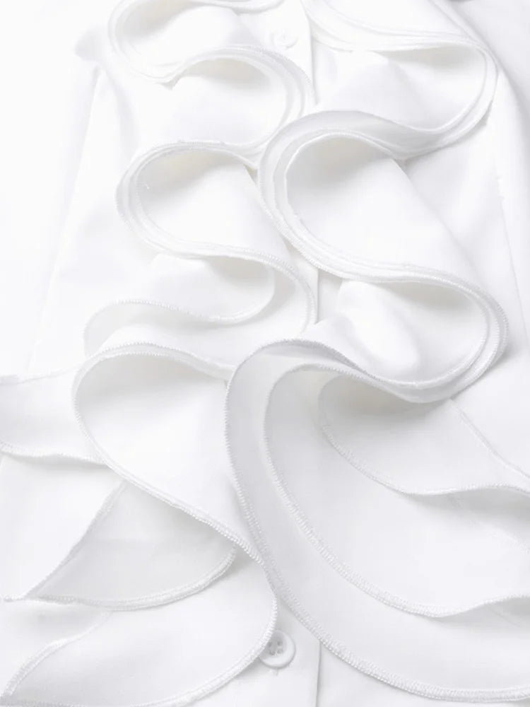 ZANZEA Elegant Women Blouse Ruffles Tops Fashion Long Sleeve Shirts Flounce Blusas Stylish OL Work Shirt Female White Blouses - Matrix-studios.com