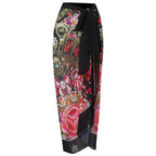 2026 New Sexy Print Retro Swimwear Beach Dress Cover Up Long Skirts Skirt Party Outfits Swimsuit Beachwear - Matrix Studios