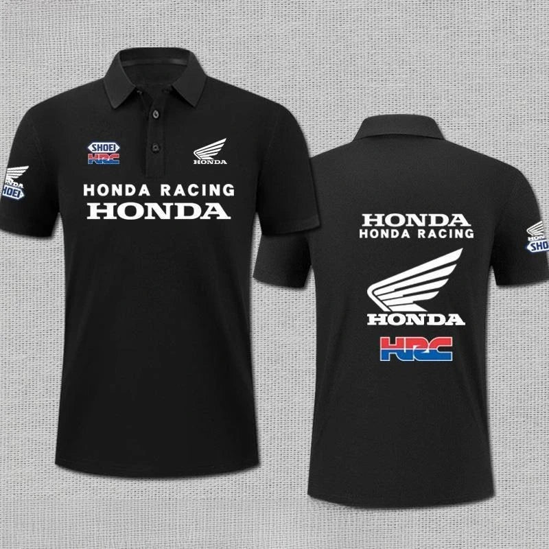 HONDA Men's and Women's POLO Shirts Locomotive Factory Team Racing Suits Motorcycle T-shirts Gold Wings Cycling Short Sleeves - Matrix-studios.com