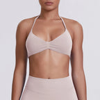 Sexy Neck Strap Bra for Woman Summer Breathable Backless Yoga Bra Women Fitness Solid Color Yoga Sports Bra Workout Top - Matrix-studios.com