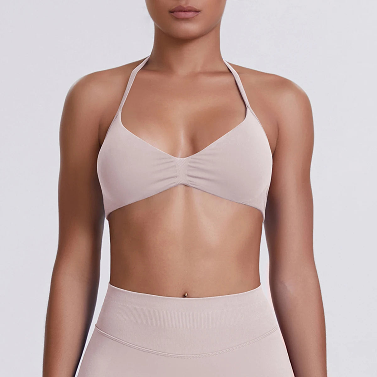 Sexy Neck Strap Bra for Woman Summer Breathable Backless Yoga Bra Women Fitness Solid Color Yoga Sports Bra Workout Top - Matrix-studios.com
