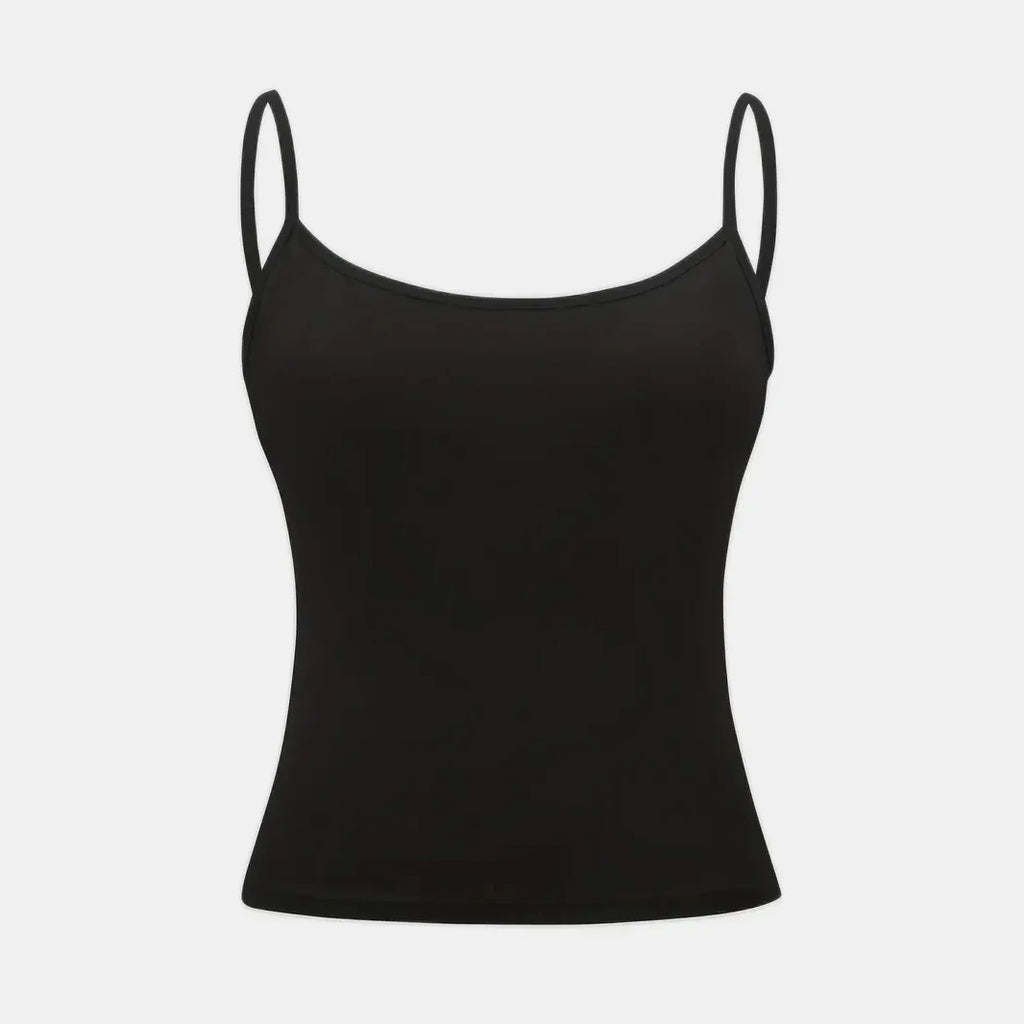 Women Tank Top Strap Slim Top for Summer Fashion Versatile Casual Breathable Micro Elastic Fabric Sleeveless Strap Top - Matrix-studios.com