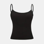 Women Tank Top Strap Slim Top for Summer Fashion Versatile Casual Breathable Micro Elastic Fabric Sleeveless Strap Top - Matrix-studios.com