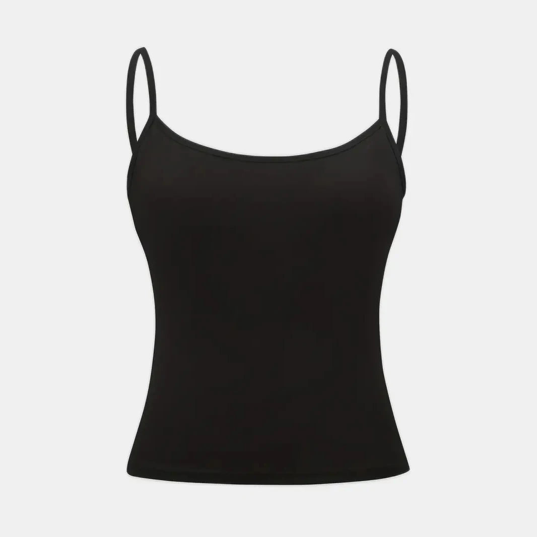 Women Tank Top Strap Slim Top for Summer Fashion Versatile Casual Breathable Micro Elastic Fabric Sleeveless Strap Top - Matrix-studios.com