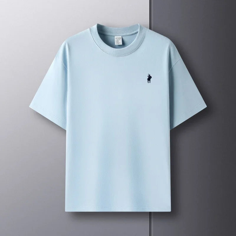 100% pure cotton short sleeve round neck men's T-shirt hot selling luxury brand summer exquisite pony embroidery breathable top - Matrix Studios